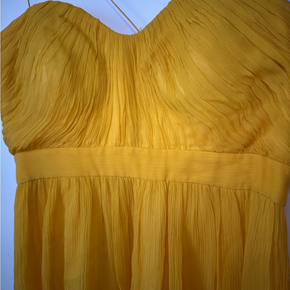 Elegant Yellow Spaghetti Strap Dress - Picture 3 of 10